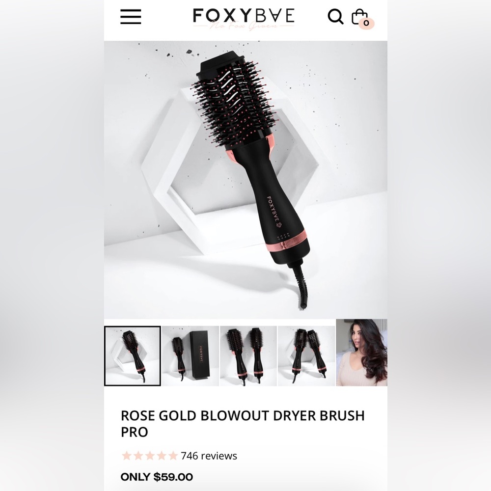 Foxybae ROSE GOLD BLOWOUT DRYER BRUSH